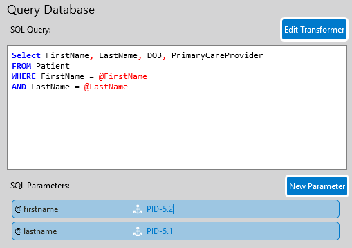 Database Query activity example